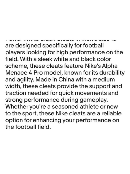 Nike Alpha Menace 4 Pro Agility X Power White & Black Mens Football Cleats 14 main image 5